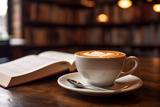 Enjoying a cup of coffee while reading a good book - generative ai