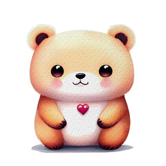 watercolor bear sticker without border