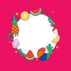 Colorful Summer background design with copy space area.Horizontal poster, greeting card, header for website