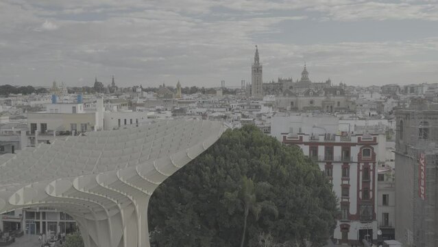 Las Setas de Sevilla or Metropol Parasol, Wooden Mushrooms Structure at La Encarnaci&oacute;n Square Old Quarter Seville, Spain