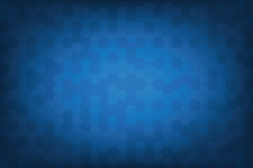 Blue Hex and technology of chemistry. Blue template with blank space for design. Abstract hex with free space.