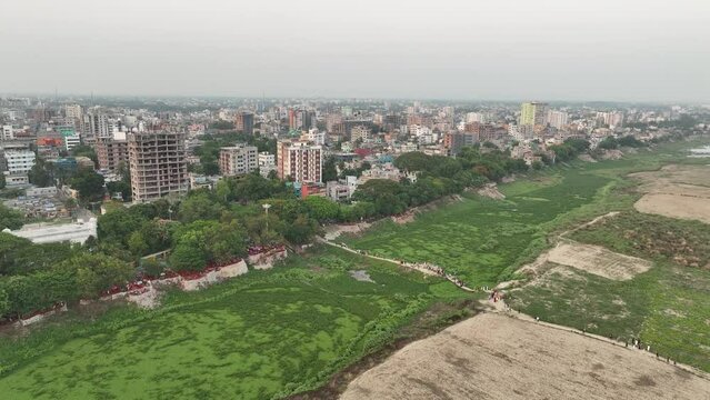 aerial view of the Rajshahi city, rajshahi, bangladesh