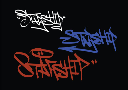 graffiti tag word of STARSHIP