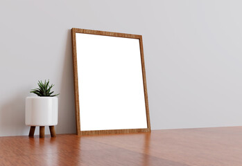 Blank wooden frame to place your design