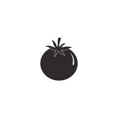 Red tomato vector illustration. Cut tomato, tomato slice, leaves, flowers and tomato seeds. Cartoon vegetable set of elements isolated on white background. Ttomato silhouette line art sign symbol icon