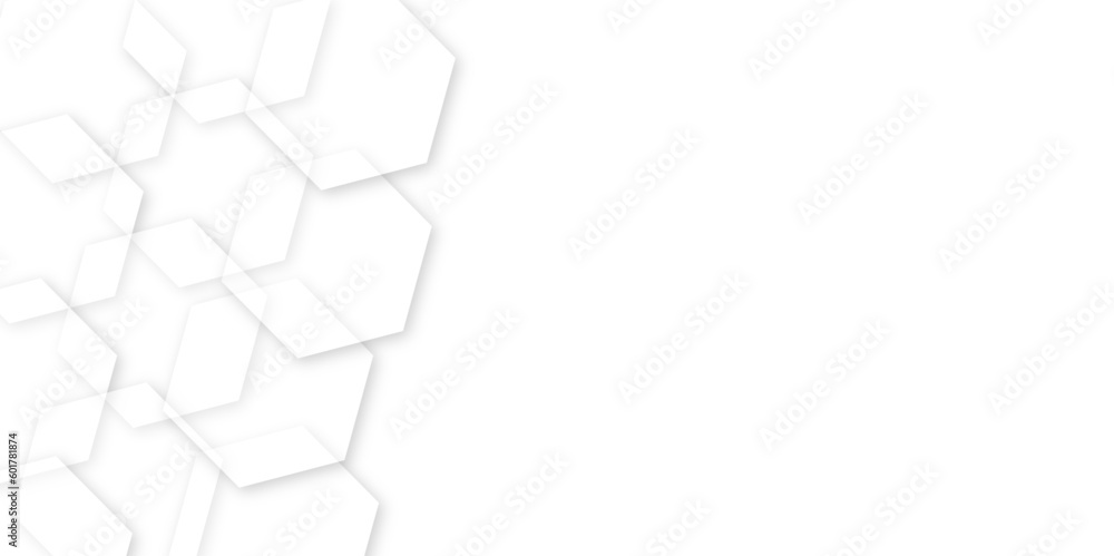 Poster modern simple style hexagonal graphic concept. futuristic surface hexagon pattern with light rays. a