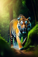 Fototapeta na wymiar tiger in the forest, Tiger illustration, Tiger artwork