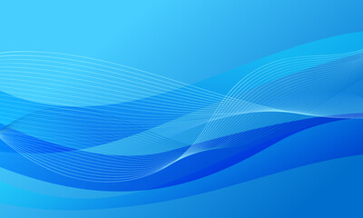 blue lines curve wave with soft gradient abstract background