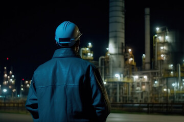 Obraz premium Usine worker at night