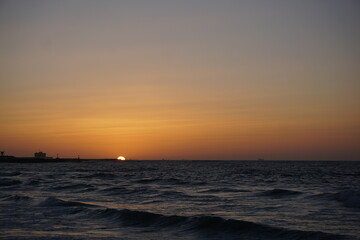 Obraz premium Sun set on the mediterranean in Alexandria