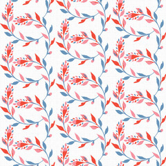 Abstract grunge texture Textile background pattern.seamless small red,blue vector flowers with white texture pattern on white background.spring,summer flower pattern design.