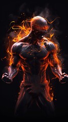 Jiu Jitsu Fighter in an Anime/Manga Style Ready to Strike