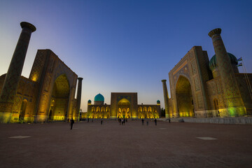 September twilight at Registan Square, Samarkand