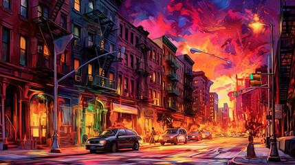 Vibrant Street Scene