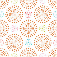 seamless dotted circle element background of raster retro version. Circles,dots,square polar pattern vector.colorful mandala geometric allover print for wallpaper, textile, fabric,white background.