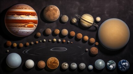 Knolling of Solar System with Planets and Moons