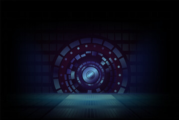 holographic portal circle technology background violet design