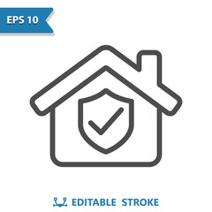 Home Security Icon. House, Shield, Insurance, Real Estate