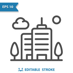 Skyscrapers Icon. Office Building, Apartment Building, City, Town