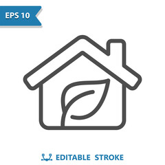 Green Home Icon. House, Leaf, Eco, Ecology