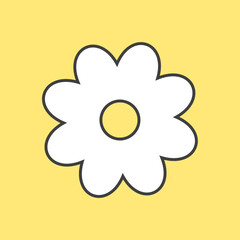 Daisy flower simple element icon illustraton