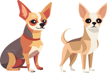 Fototapeta na wymiar simplified flat art vector image of Chihuahua
