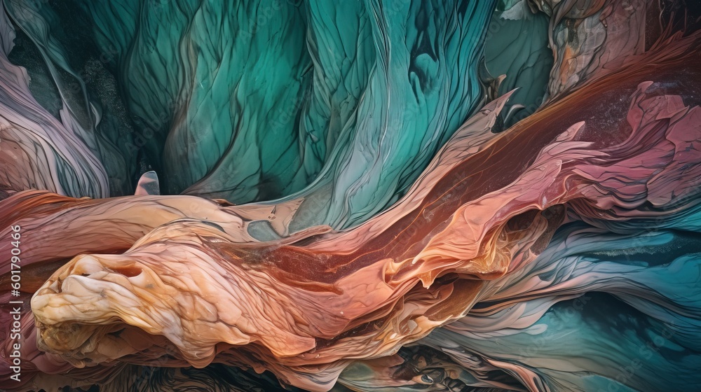 Poster a close up view of a multicolored piece of art. generative ai