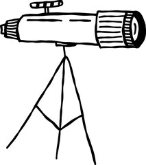 Doodle Telescope Illustration 