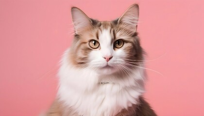 Fototapeta na wymiar Confidently Captured A Stunning Portrait of a Hazel-Eyed Cat, Generative AI