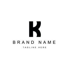 Custom Vector Letter k Logo Design with White Background & Black Logo