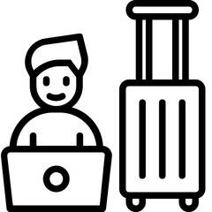 travel remote working line icon
