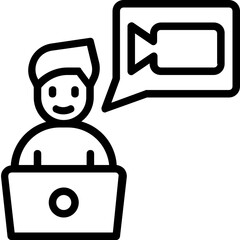 video calling line icon