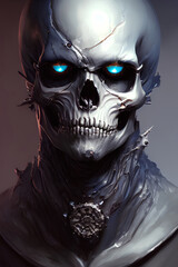 Generative AI Illustration of a person waring a skull face mask