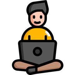remote working Color line icon