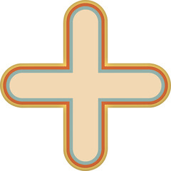 Fototapeta premium cross symbol in retro colors