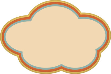 cloud shape illustration in retro colors