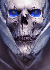 Generative AI Illustration of a skeleton portrait