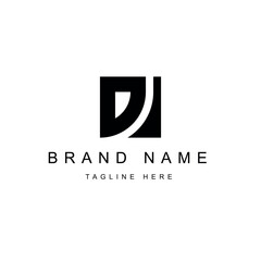 Custom Vector Letter D Logo Design with White Background & Black Logo