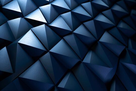 Modern geometric background in dark blue, wallpaper. © Melipo-Art