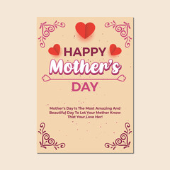 Happy Mother's Day Gift Card Template Design Vactor.