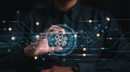 cog, gear, ai, neural, technology, processor, network, link, system, intelligence. innovation gear...