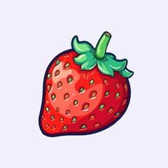 Vector cartoon icon illustration of strawberries, in a flat style for the small, sweet, red fruit