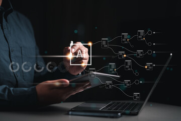 neural, technology, processor, network, link, system, intelligence, innovation, ai, process, learning, artificial intelligence. drawing neural link network system technology then process has start.