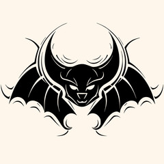 Bat,vampire, vector for logo or icon,clip art, drawing Elegant minimalist style,abstract style Illustration	