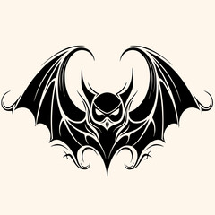 Fototapeta premium Bat,vampire, vector for logo or icon,clip art, drawing Elegant minimalist style,abstract style Illustration 