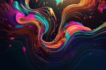 Liquid drops background in vivid bright tone color. Created with generative AI tools.