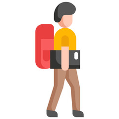 travel digital nomad flat icon