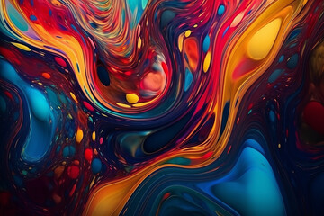 Liquid drops background in vivid bright tone color. Created with generative AI tools.