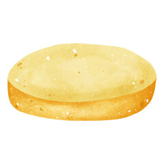 hamburger bun hand-drawn watercolor style