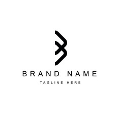 Custom Vector Letter B Logo Design with White Background & Black Logo